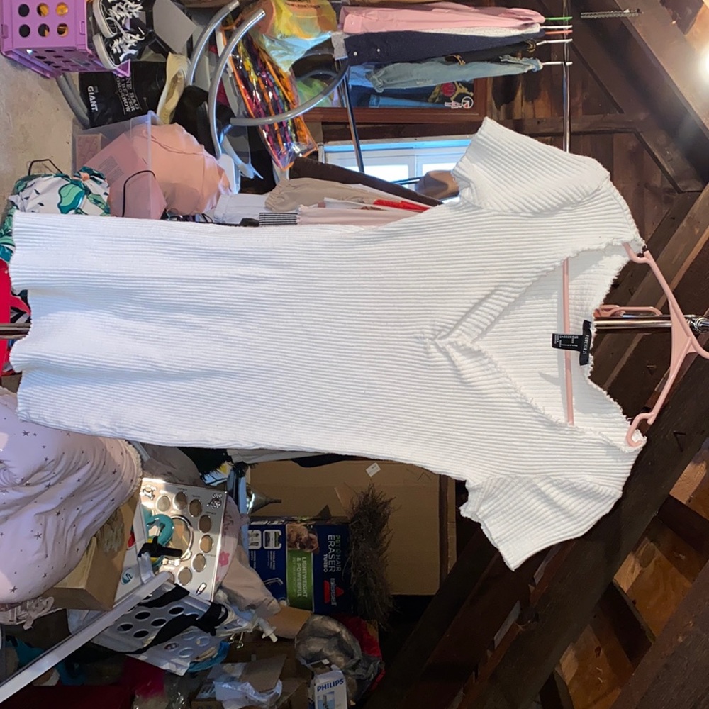 Size US small forever 21 white ribbed dress